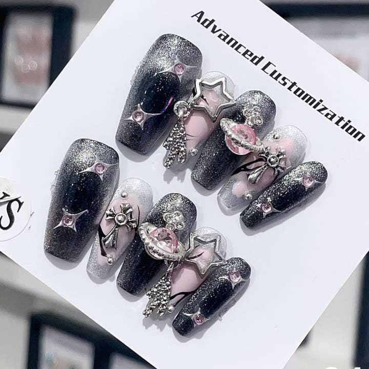 handgemachte Press on Nails 24536 für den Großhandel von foamboxnail