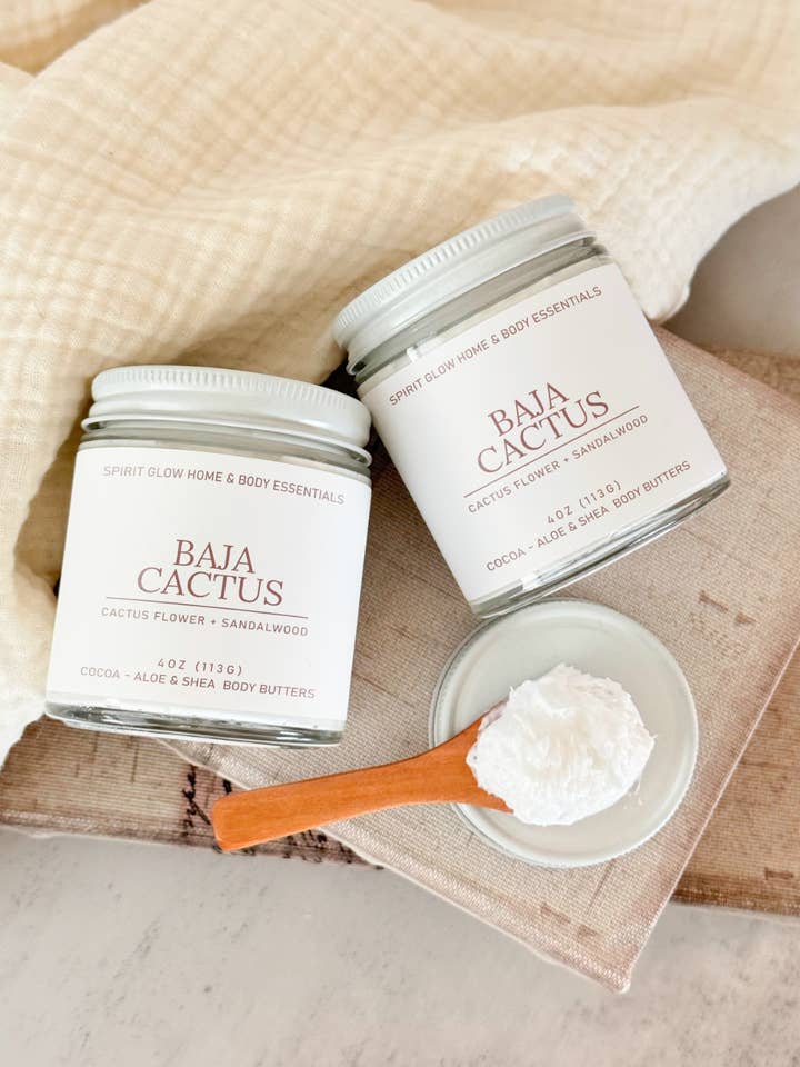 Baja Cactus Blossom Coco-Aloe & Shea Whipped Body Butters for wholesale by Spirit Glow Home & Body Essentials