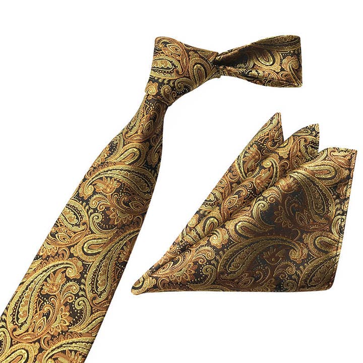 Paisley Herenstropdas en Pochet Set voor wholesale door MoodGold