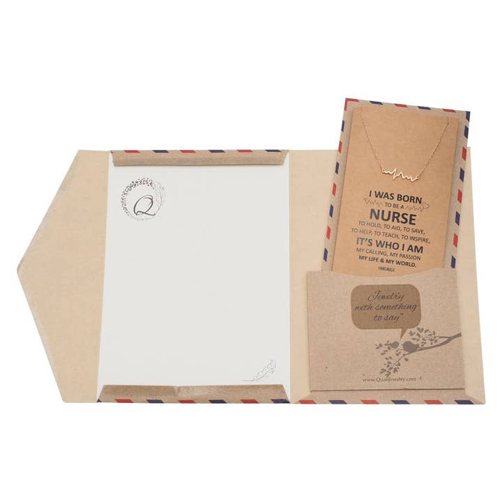 Quan Jewelry - Vendita all'ingrosso Collana con ciondolo/pendaglio - Collana con cardiogramma Macaria, regalo per infermiera22