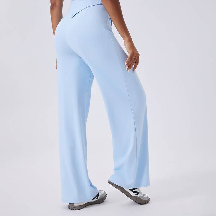 Sodalemon - Wholesale Athletic Pants - Women's - Women High-Waist Relaxed-Fit Drawstring Yoga Lounge Pants3