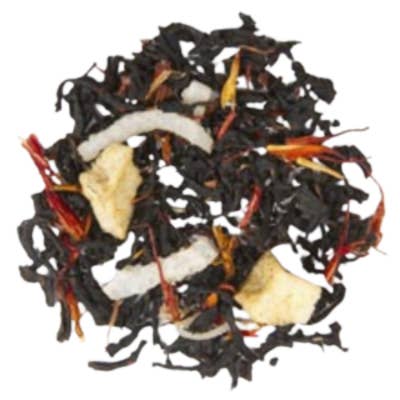 Almond Joy Black loose- leaf tea Halloween Candy for wholesale by Sub Rosa Tea