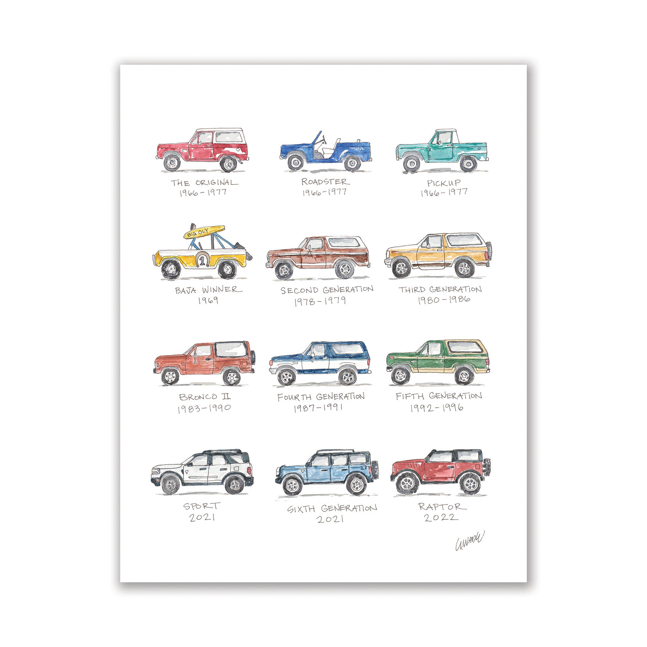Elizabeth Wade Studio - Wholesale Art Print - Bronco: A Watercolor Story  Art Print1