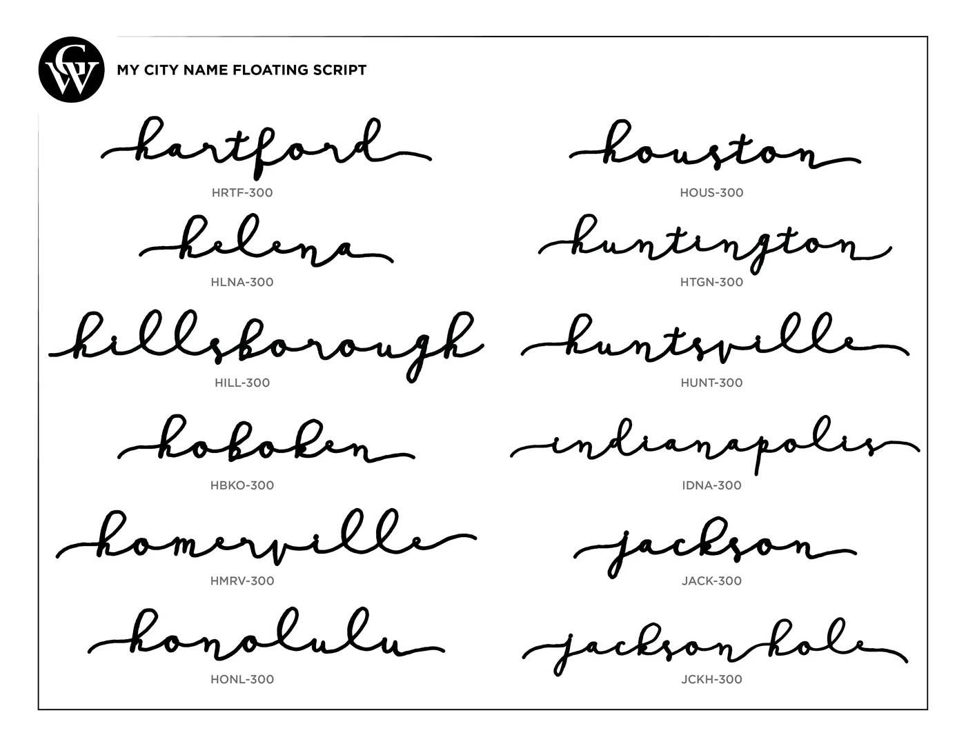 Grainwell - Wholesale Wall Accent - State Name Floating Script15