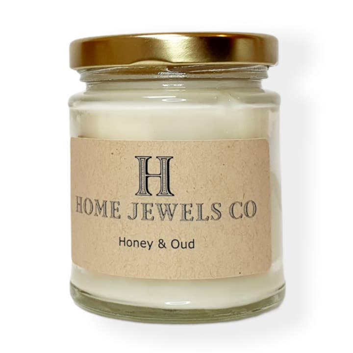 Honning & Oud Duftende Sojalys - 8oz, 12oz, 16oz - Håndlavet for engroshandel hos Home Jewels Co