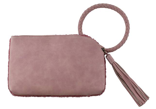 MiMi Wholesale - Wholesale Wristlet - BP204SH Sherpa Cuff Handle Tassel Wristlet/Clutch13
