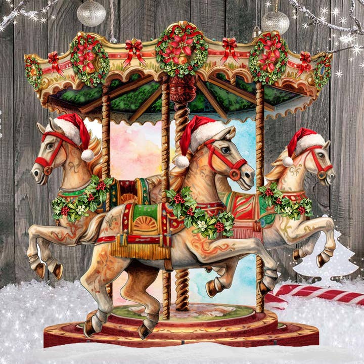 Designocracy – wholesale Outdoor ornament/decor – Christmas Carousel Outdoor Decor by G. Debrekht | Christmas4