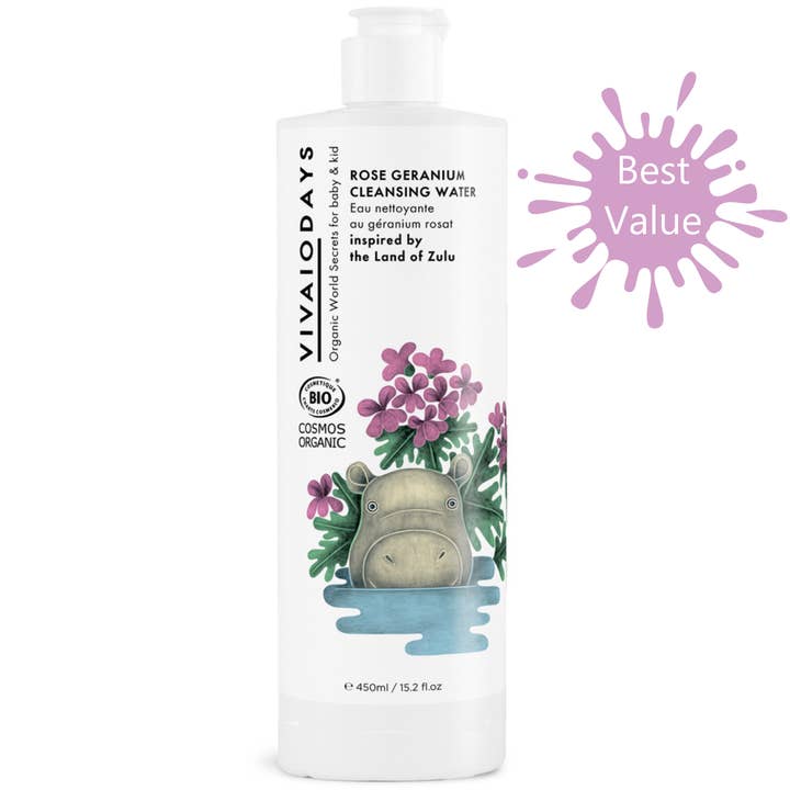 VIVAIODAYS - Wholesale Facial Cleanser - Rose Geranium Cleansing Water 450 ml/ 15.2 fl. oz.