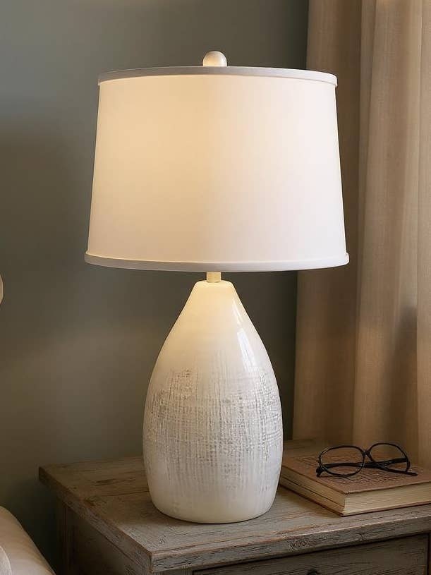 NUDE/SISAL TEXTURED TEAR DROP TABLE LAMP for wholesale by Coast Lamp Mfg