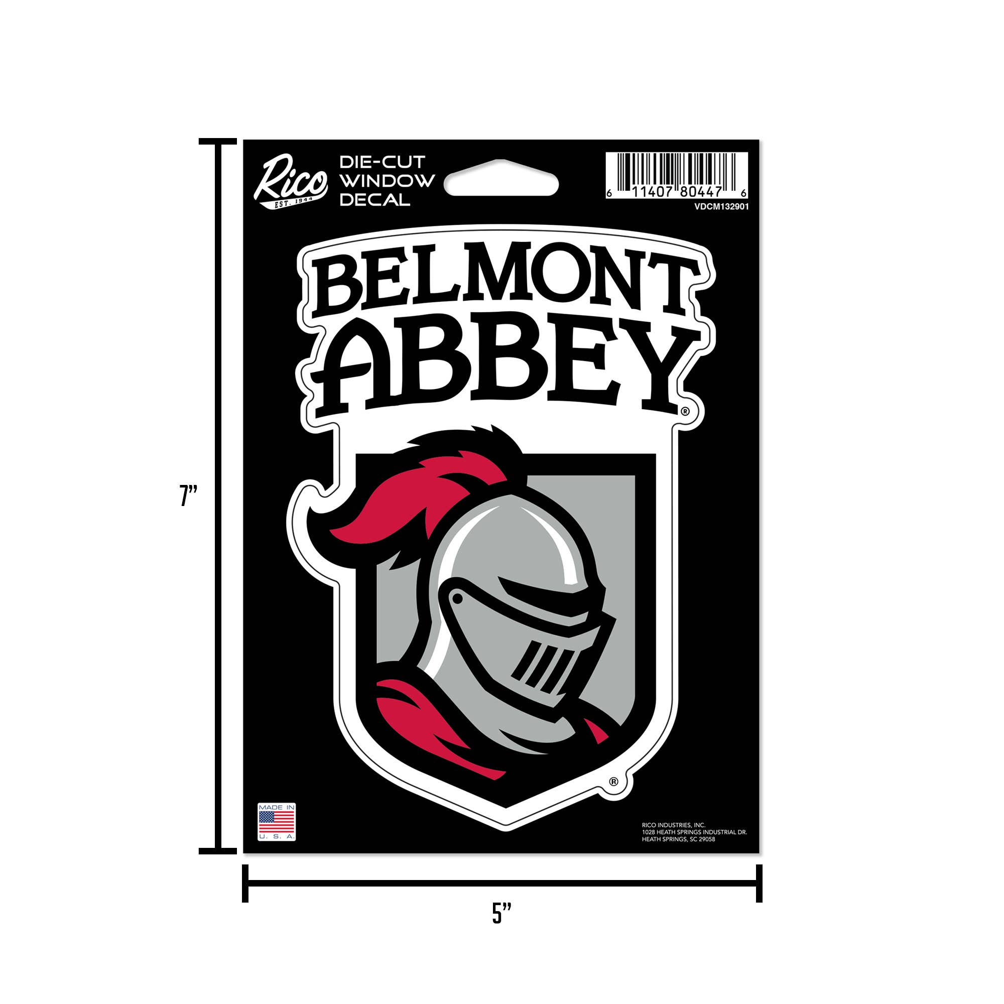 Rico Industries - Vente Breloque décorative pour voiture – unisexe - NCAA Autocollant Découpé Moyen Belmont Abbey Crusaders5