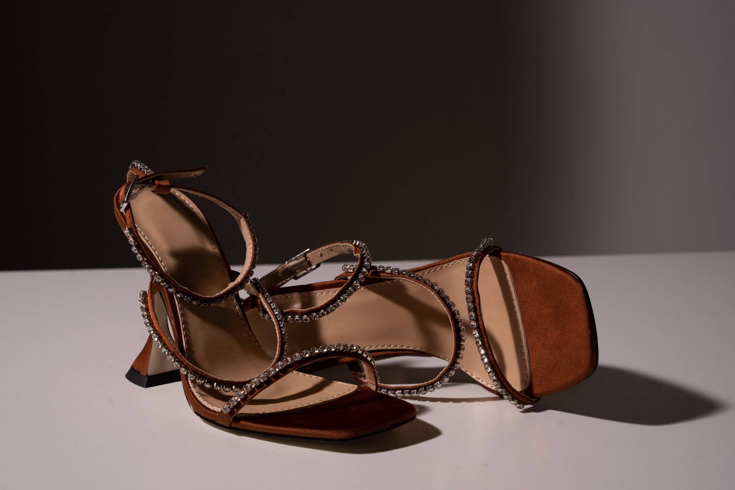 Silva Lux - Wholesale High Heels - Women's - Silva Lux Bronze Satin 3-Tier High Heel Sandal3