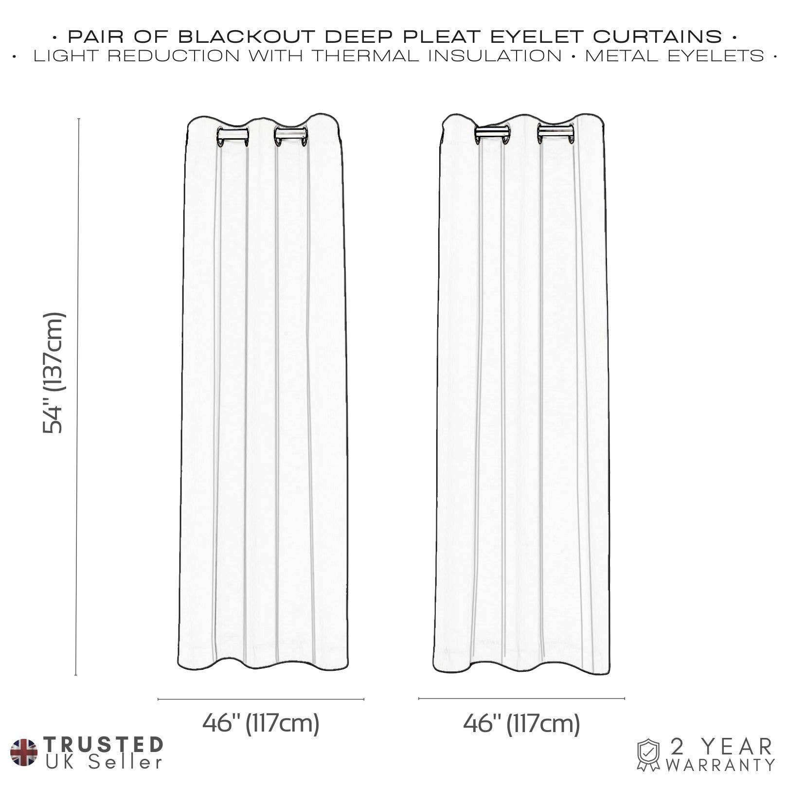 Happy Homewares – wholesale Curtain – Midnight Blue Velvet Blackout Eyelet Curtains - 46x54 Inch Drop - Pair6