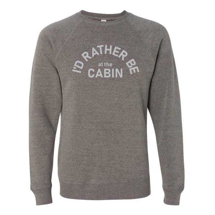 Ik zou liever At The Cabin Minnesota sweatshirt met ronde hals zijn voor wholesale door Minnesota Awesome