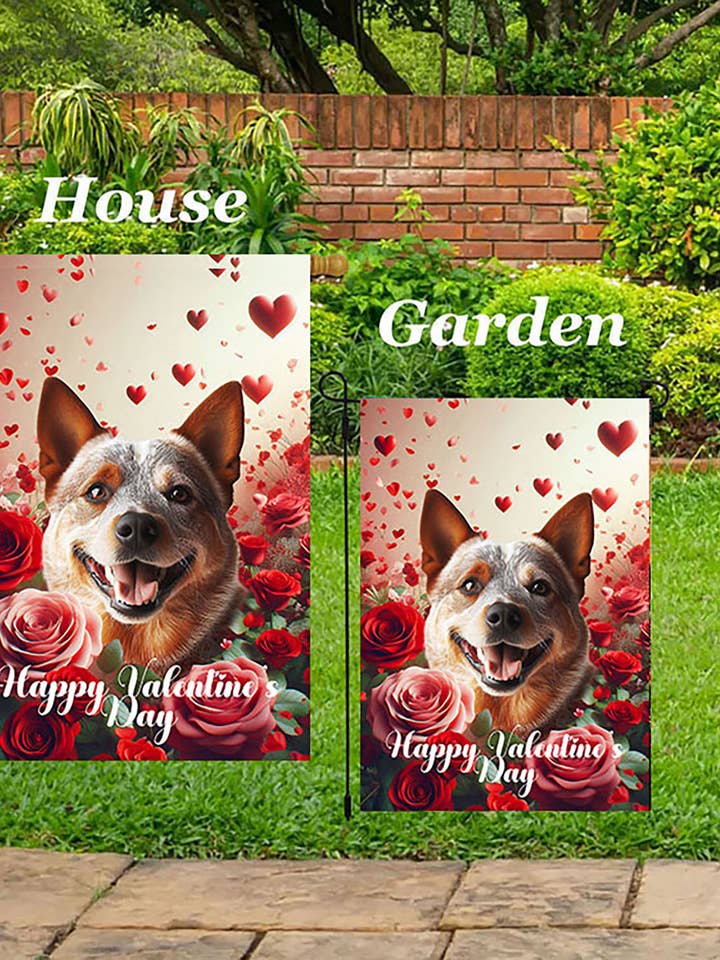 Aussie Cattle Dog Red - Valentine Garden Flag for wholesale by Best of Breed Products