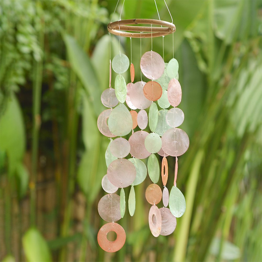Balizen by zen zen garden home - Wholesale Wind Chime - Capiz Chime Small Round | Bougainvillea1