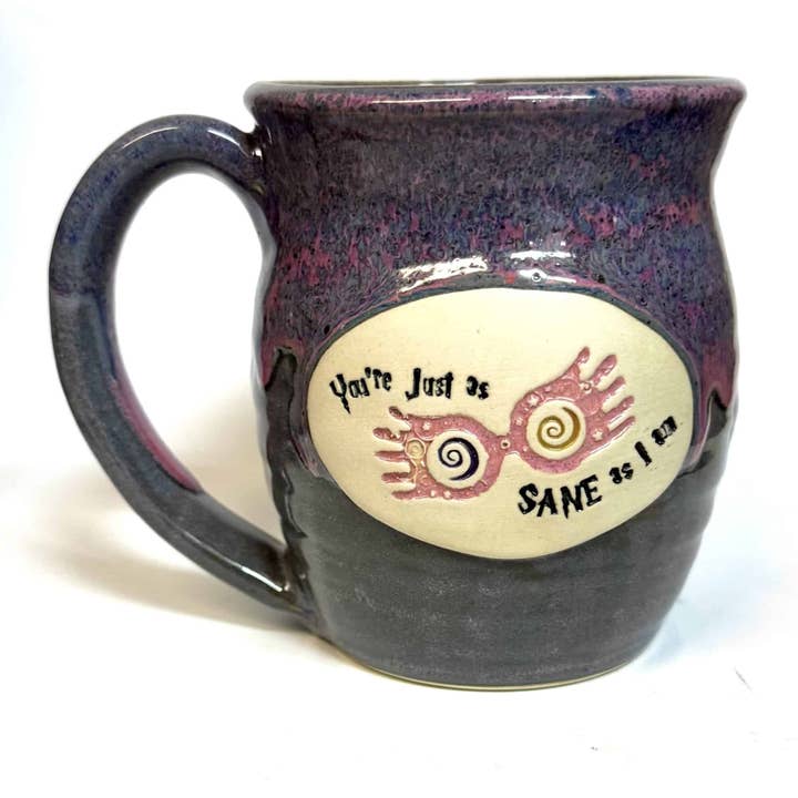Just as Sane as I am 20oz Handmade Ceramic Mug for wholesale by Pawley Studios Ceramics