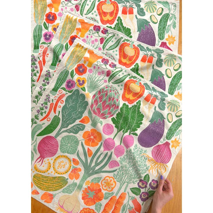 Lili Arnold - Wholesale Tea Towel - Organic Cotton Tea Towel - Veggie Garden4