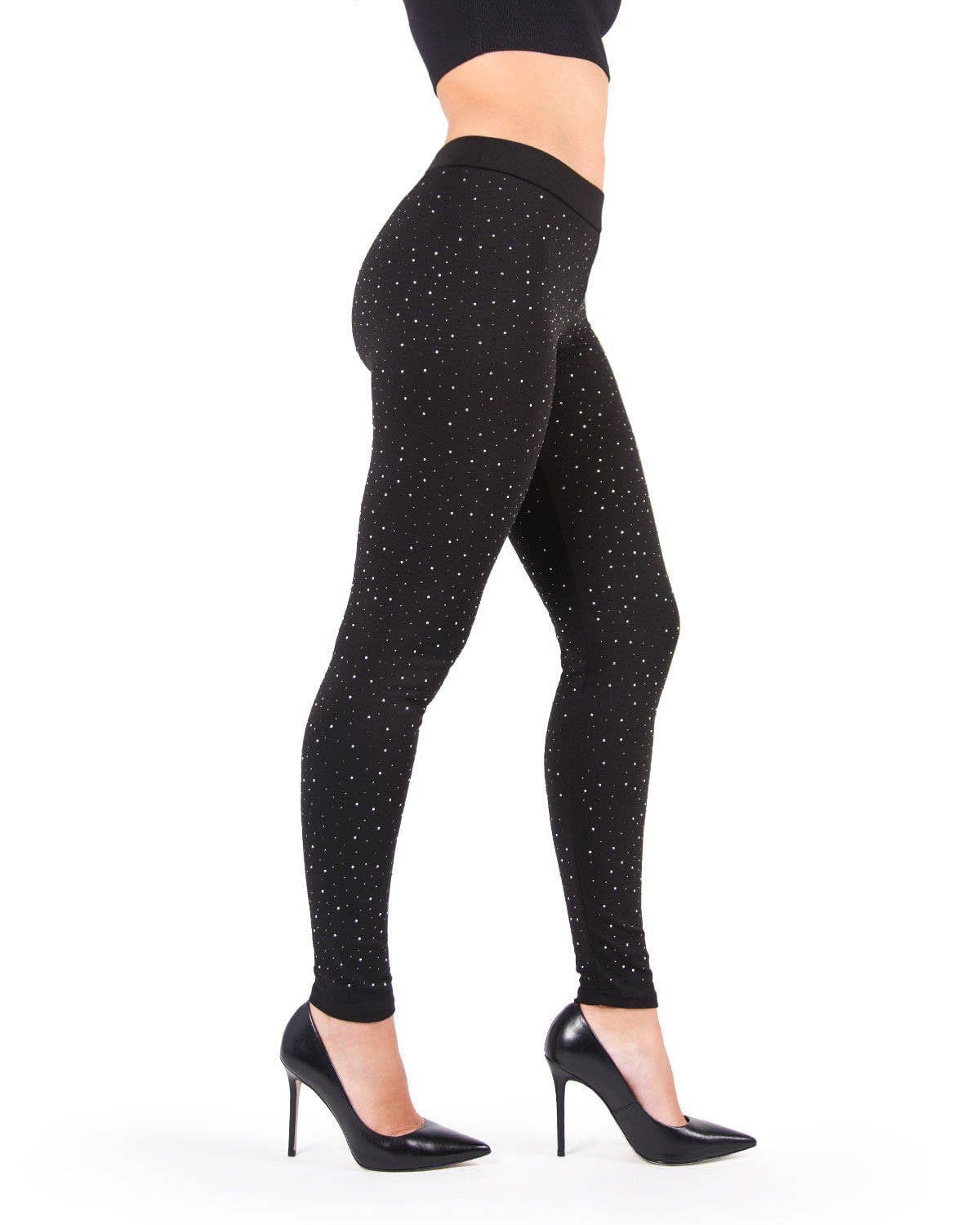 Nero Leggings elasticizzati in glam gioiello MeMoi in vendita all'ingrosso su Faire0