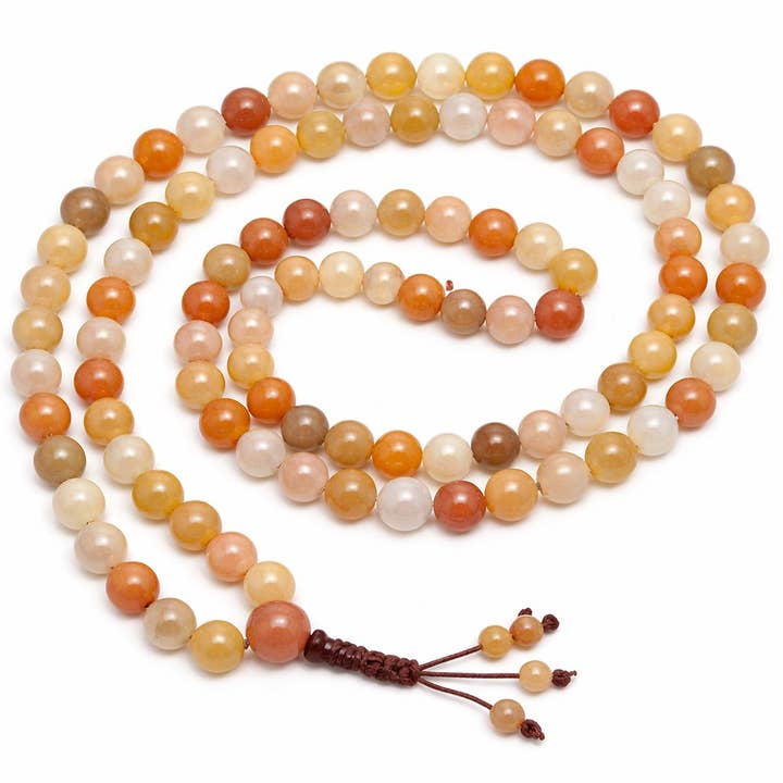 Rainbow Agate Zen Unknotted 108 Bead Mala Prayer Beads - 8mm for wholesale by Namu Baru Inc.