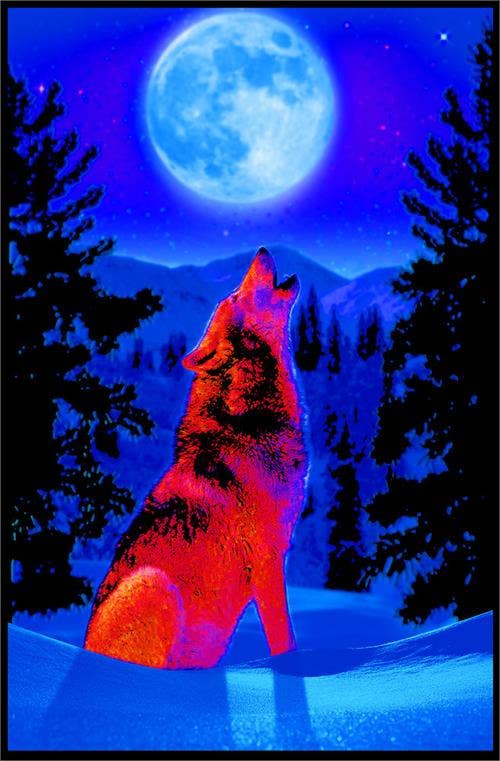 Scorpio Posters - Wholesale Poster - Wolf Moon Blacklight Poster – Non Flocked Glow Wall Décor
