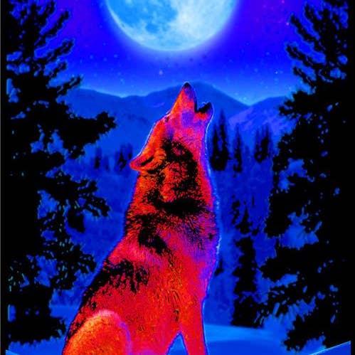 Scorpio Posters - Wholesale Poster - Wolf Moon Blacklight Poster – Non Flocked Glow Wall Décor0