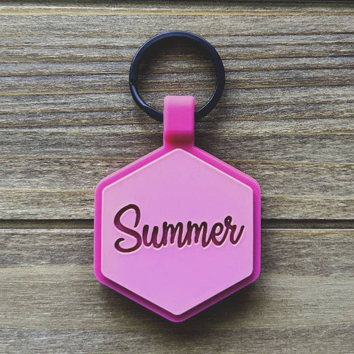 Flamingo Pink Silicone ID Tag for wholesale by Besties Pets