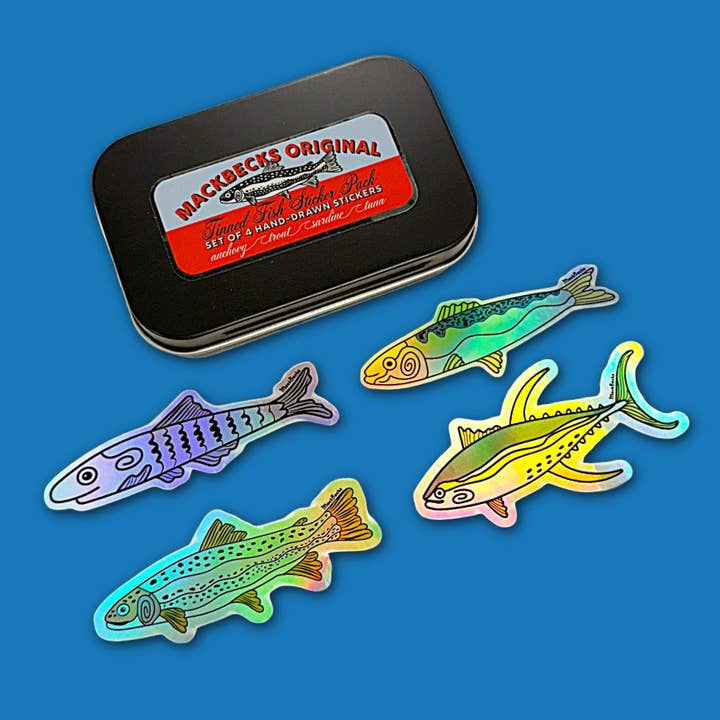 Tinned Fish Sticker Pack for wholesale by MackBecks