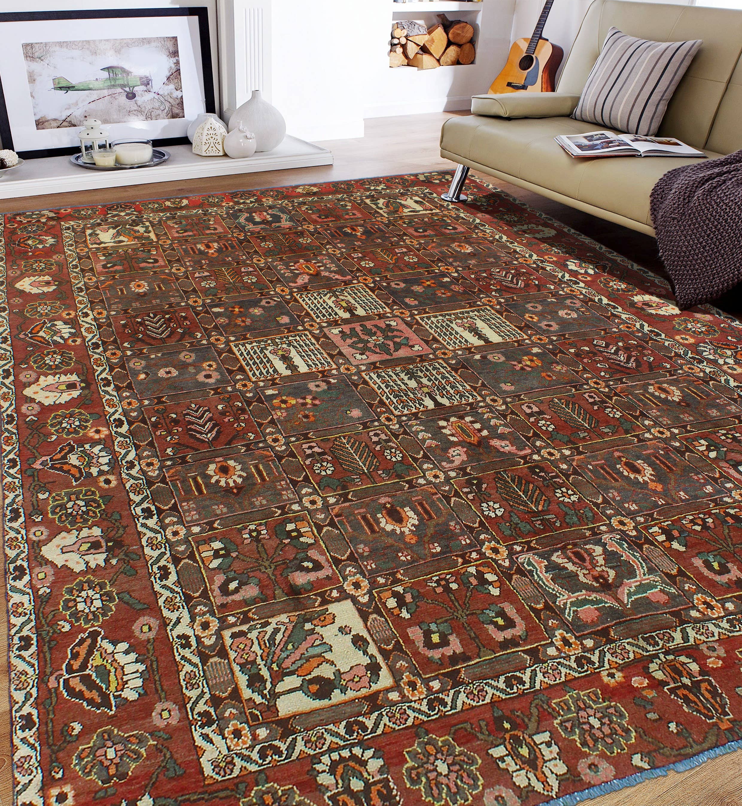 Noori Rug - Wholesale Area Rug - Vintage Reuben Rust/Ivory Rug, 6'11" x 9'6"1