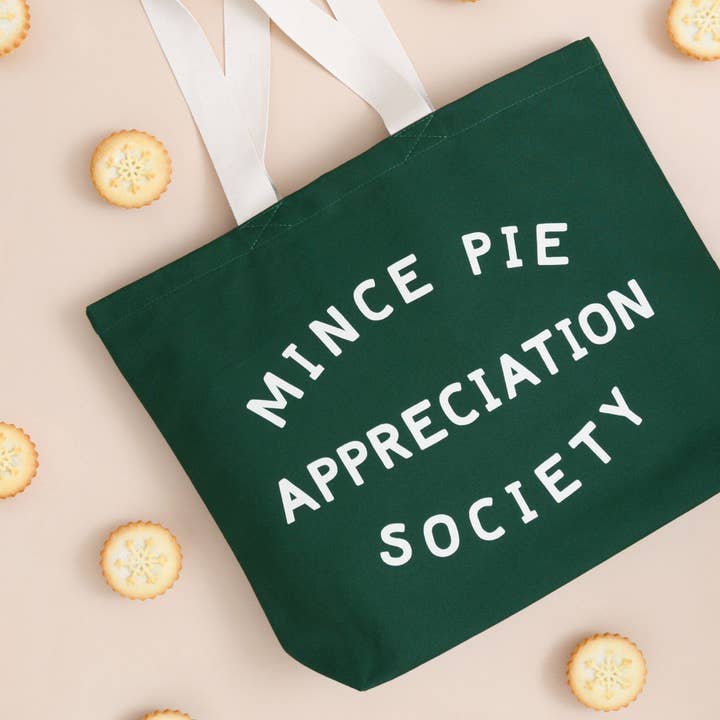 Alphabet Bags - Wholesale Tote Bag - Unisex - Mince Pie Appreciation Society - Forest Green Tote Bag