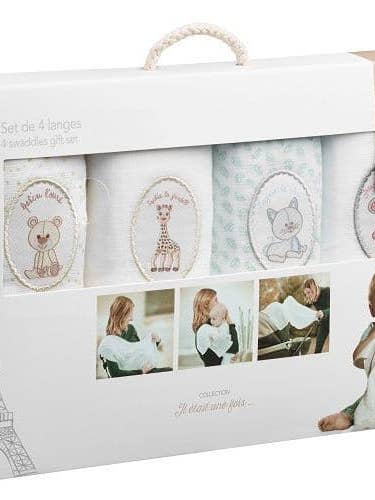 Sophie La Girafe - Set of 4 Muslins for wholesale by Sophie la girafe UK