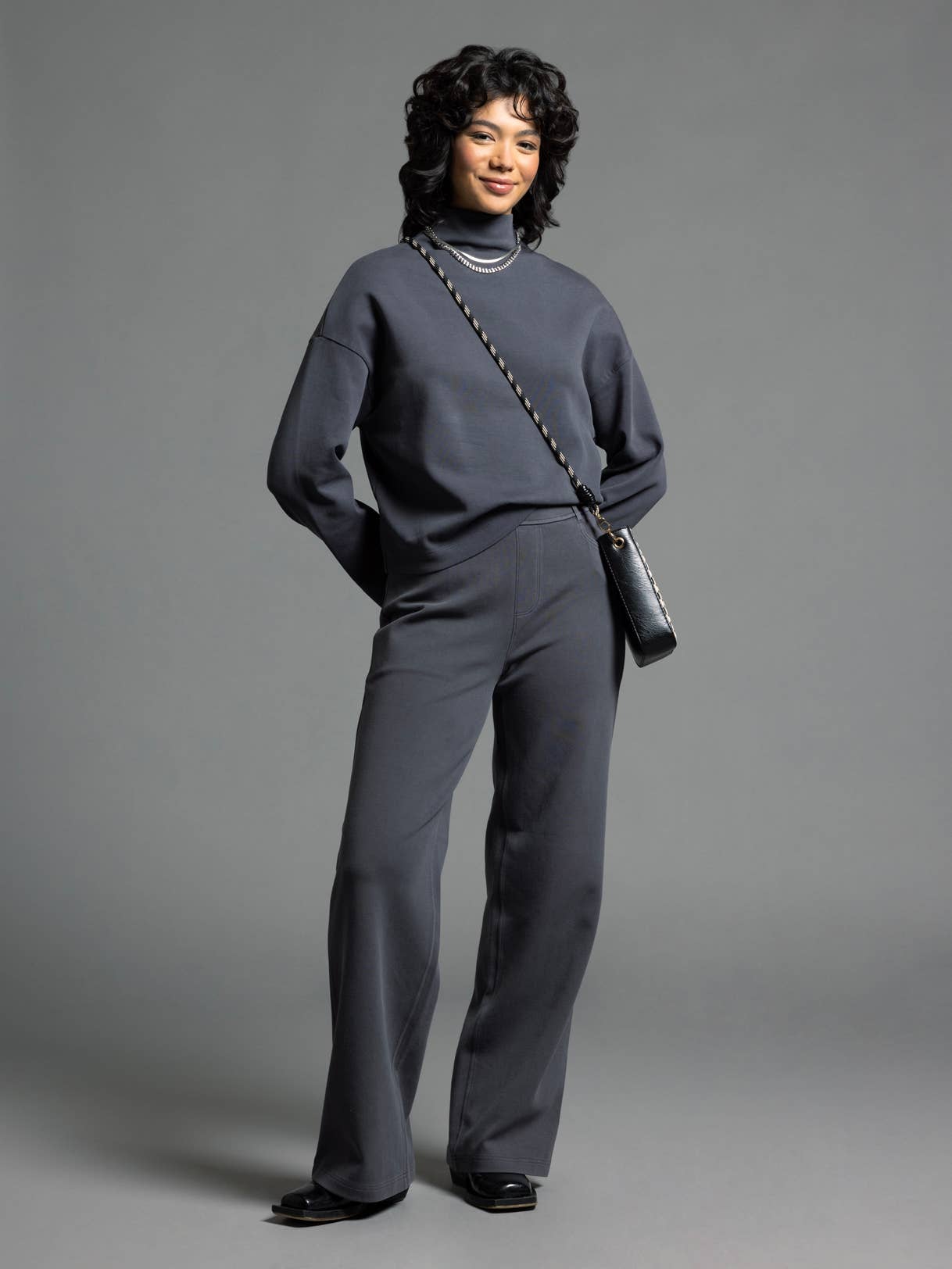 EBONY Long Sleeve Top - GENEVIEVE MOCK NECK TOP for wholesale on Faire6