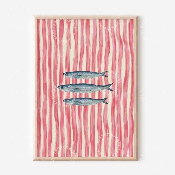 Sardines Fish Painted Stripe Print for wholesale by byKHAY
