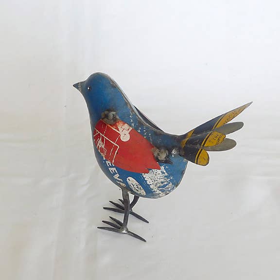 Everyday Artifact - Wholesale Sculpture - Bluebird Bird Recycled Metal Animal3
