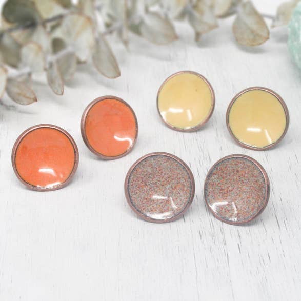 Rising Jewelry - Wholesale Stud/Post Earrings - Enamel Copper Penny Stud/Post Earrings. Many summer colors7