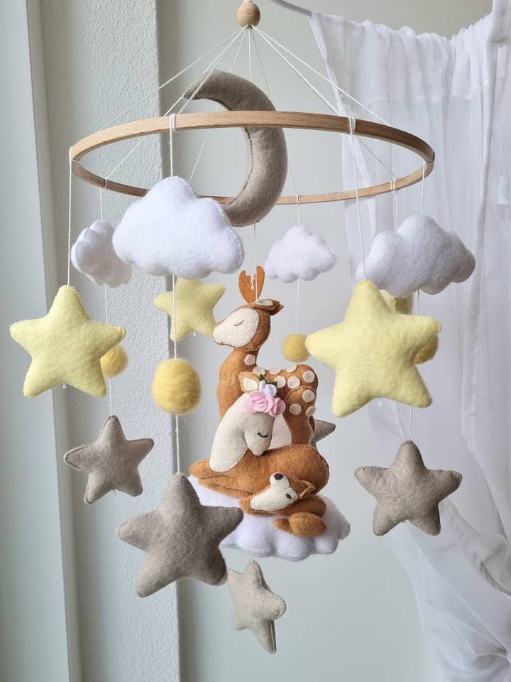 Baby Mobile Bambi Love pink/yellow for wholesale by Teddi Bebe