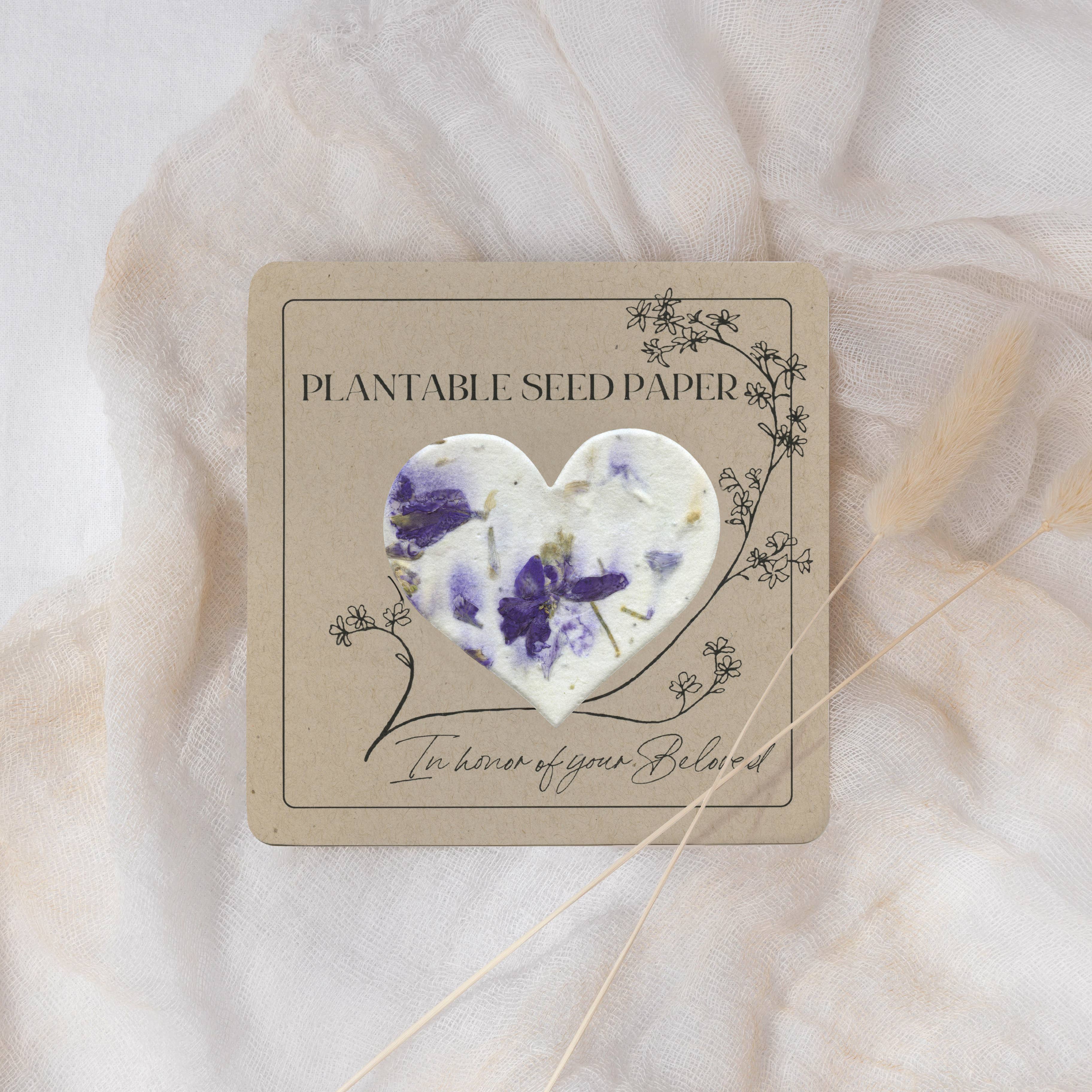 A Touch of Moxy - Vente Carte de condoléances - Papier ensemencé plantable (Indigo) - Commémoration, Sympathie, Hommage2