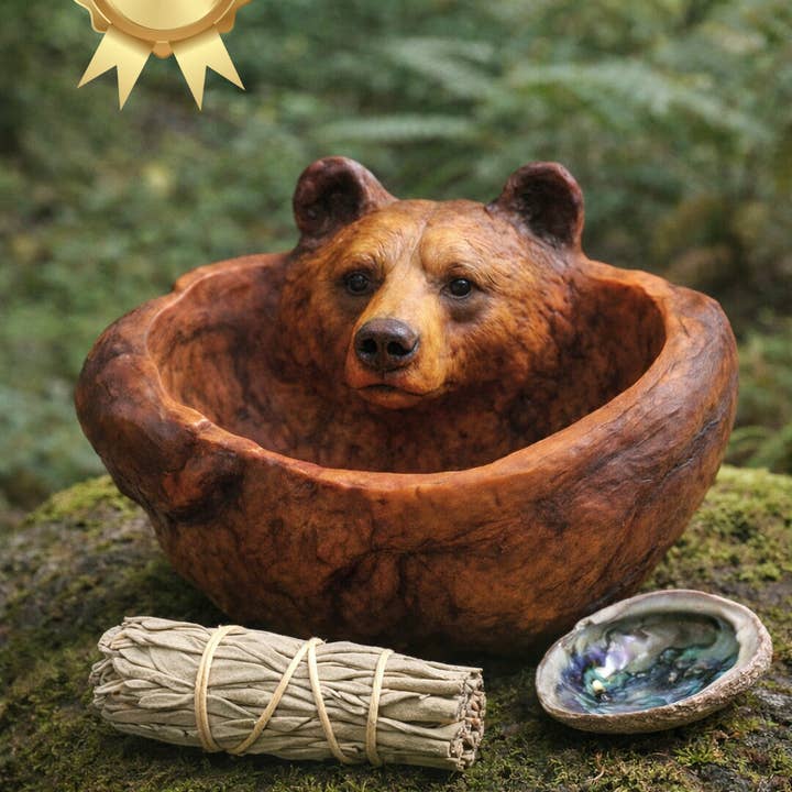 Shaping Spirit - Wholesale Sculpture - PRE ORDER - Spirit Bear Bowl – Sacred Animal Bowl for Protection, Healing & Intention