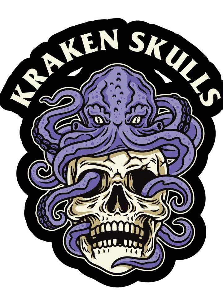 Kraken Skulls Sticker for wholesale by Last Call Co.