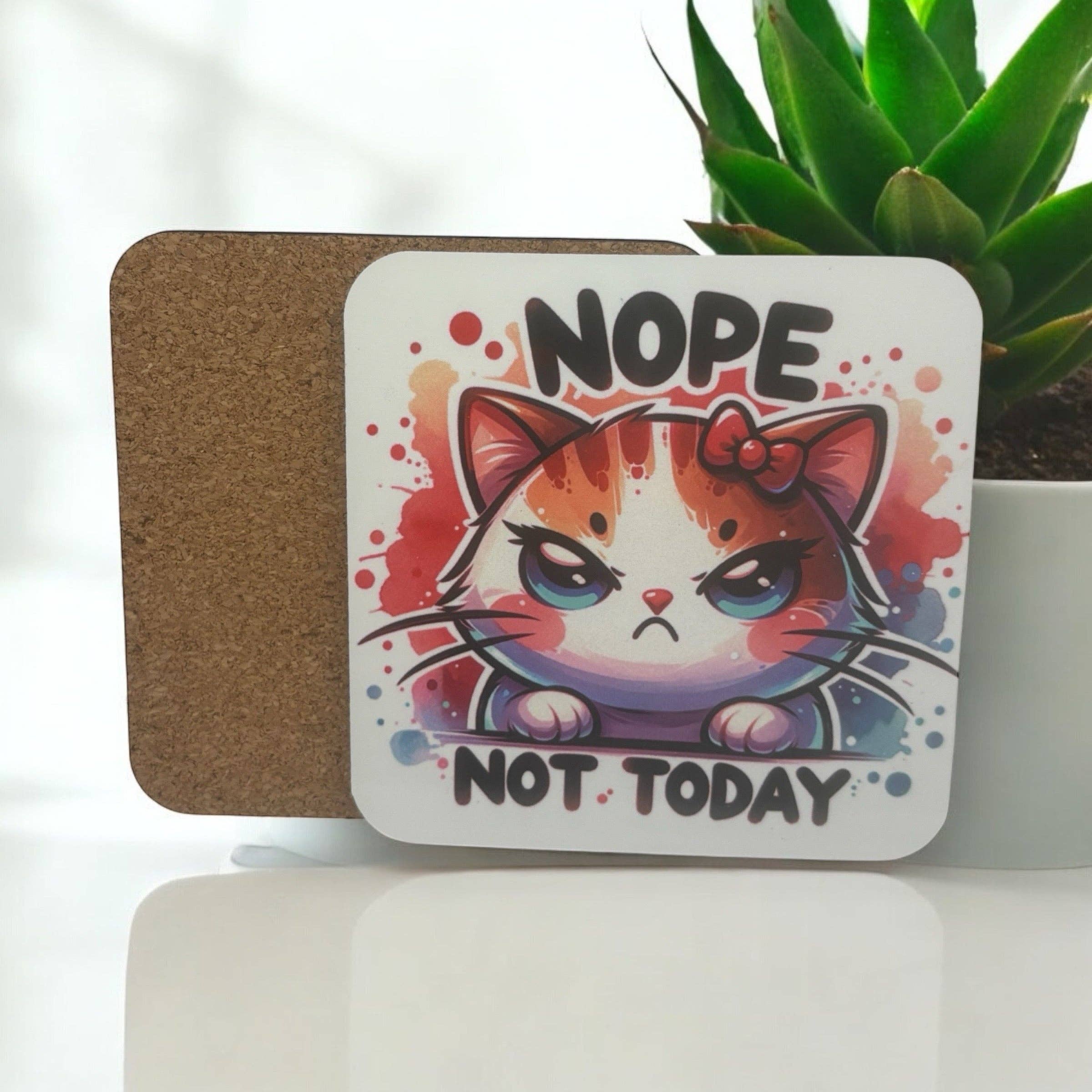 simply creative - Wholesale Coasters - Nope Not Today Wooden Square Coasters