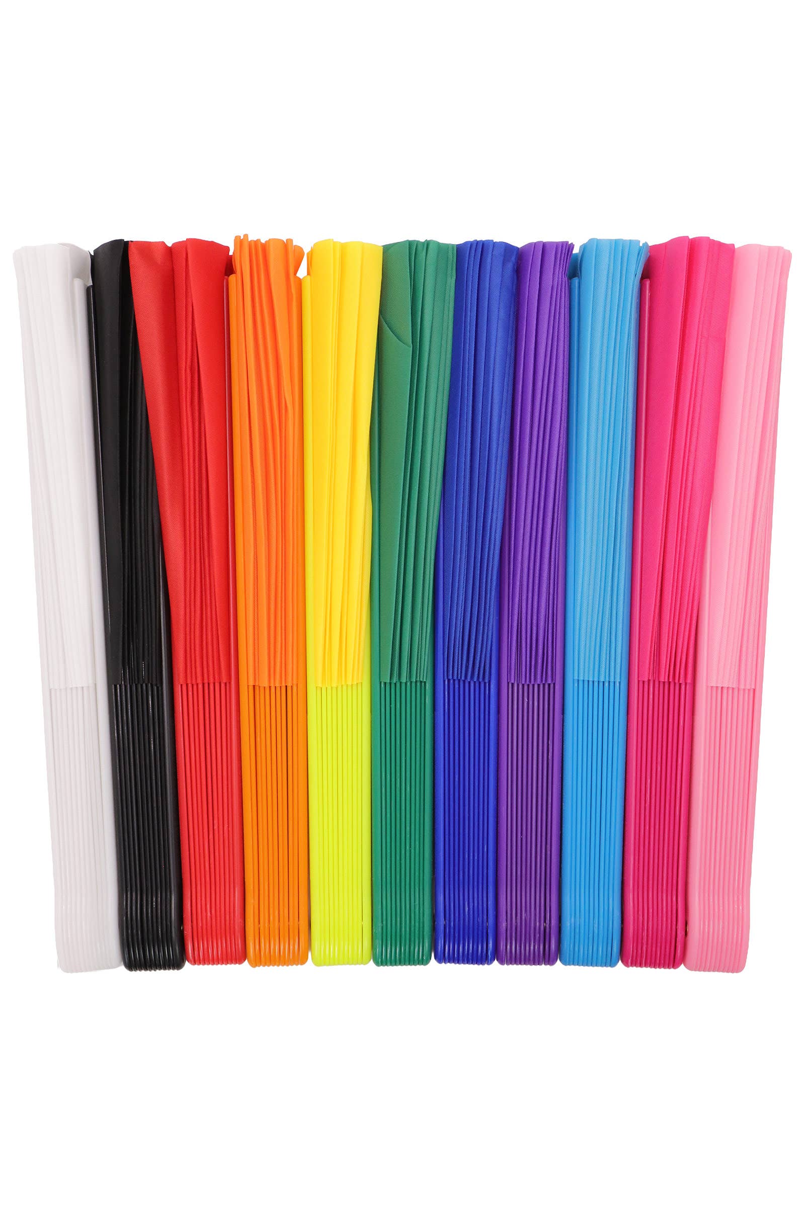 ASSORTED Large Solid Line Dance Folding Fan - 13 Inch for wholesale on Faire1