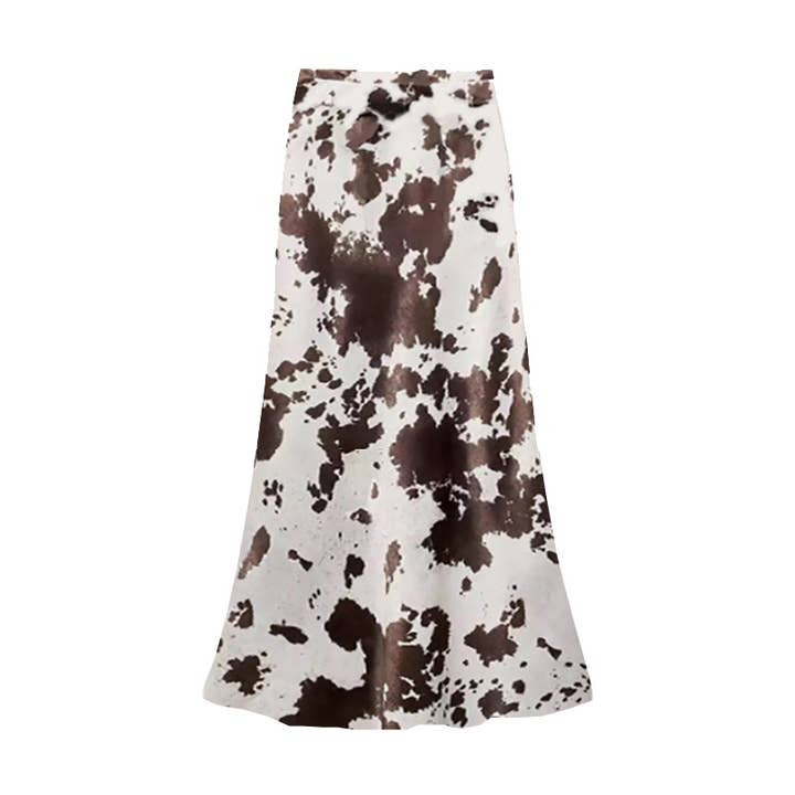 Satin Slip Skirt in Cowhide Print for wholesale by Last True Angel