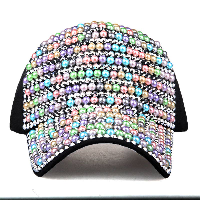 Ole - Vente Casquette de baseball – femme - Casquette en perles et strass C05068