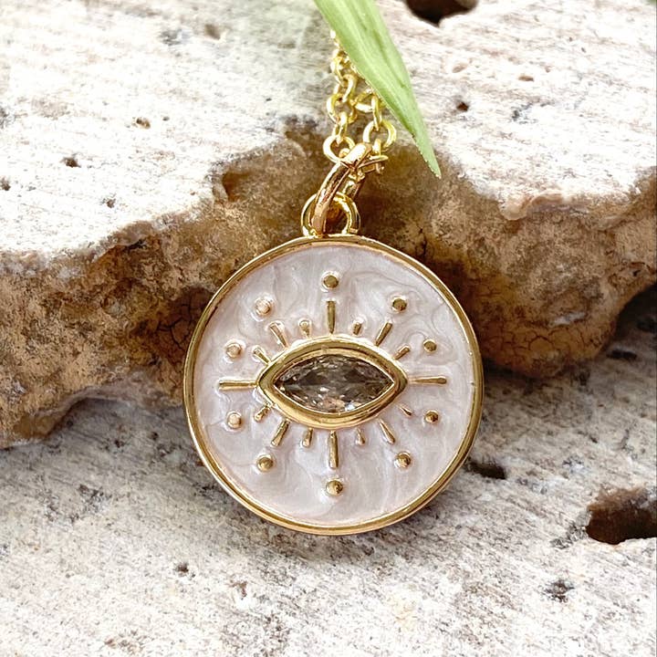 VB&CO Designs Handmade Jewelry - Wholesale Pendant/Charm Necklace - Eye enamel necklace boutique salon spa jewelry trendy gift