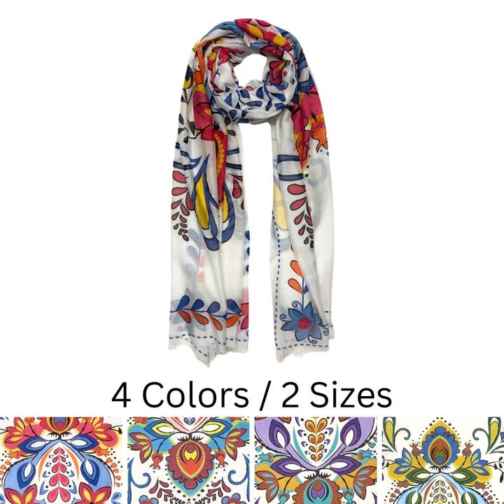 Humble Hilo Medallion Vector Art Scarf for wholesale by Humble Hilo