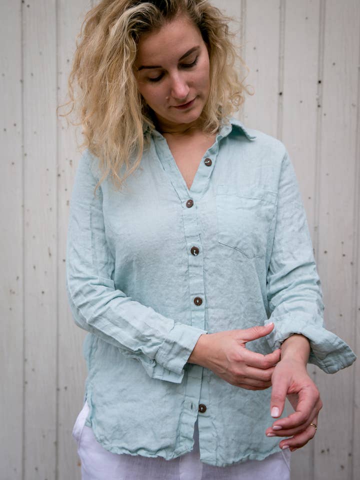 Linen Boyfriend Shirt for wholesale by VIKOLINO