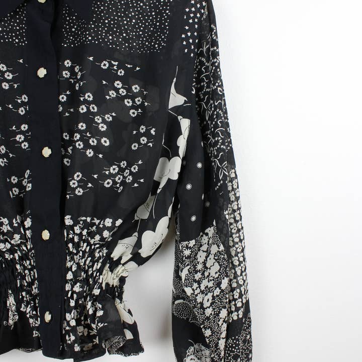 Sun's Out! - Wholesale Blouse - Women's - Reworked Vintage Long-Sleeve Button Up Blouse - Cinched21