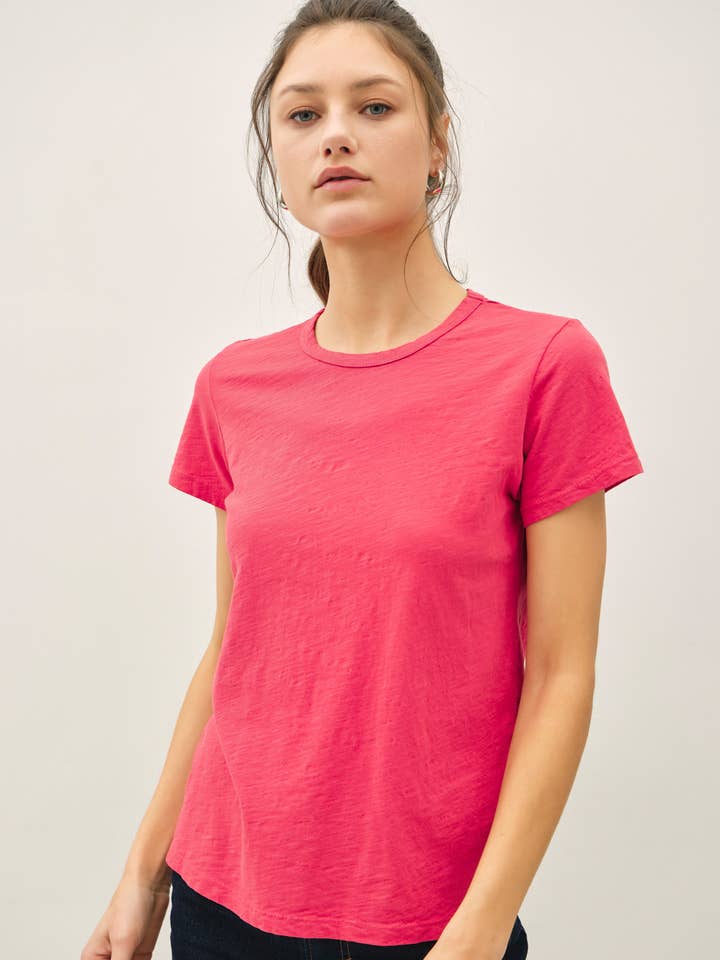 NEW SHADE-GARMENT DYED COTTON SLUB TEE for wholesale by Be Cool