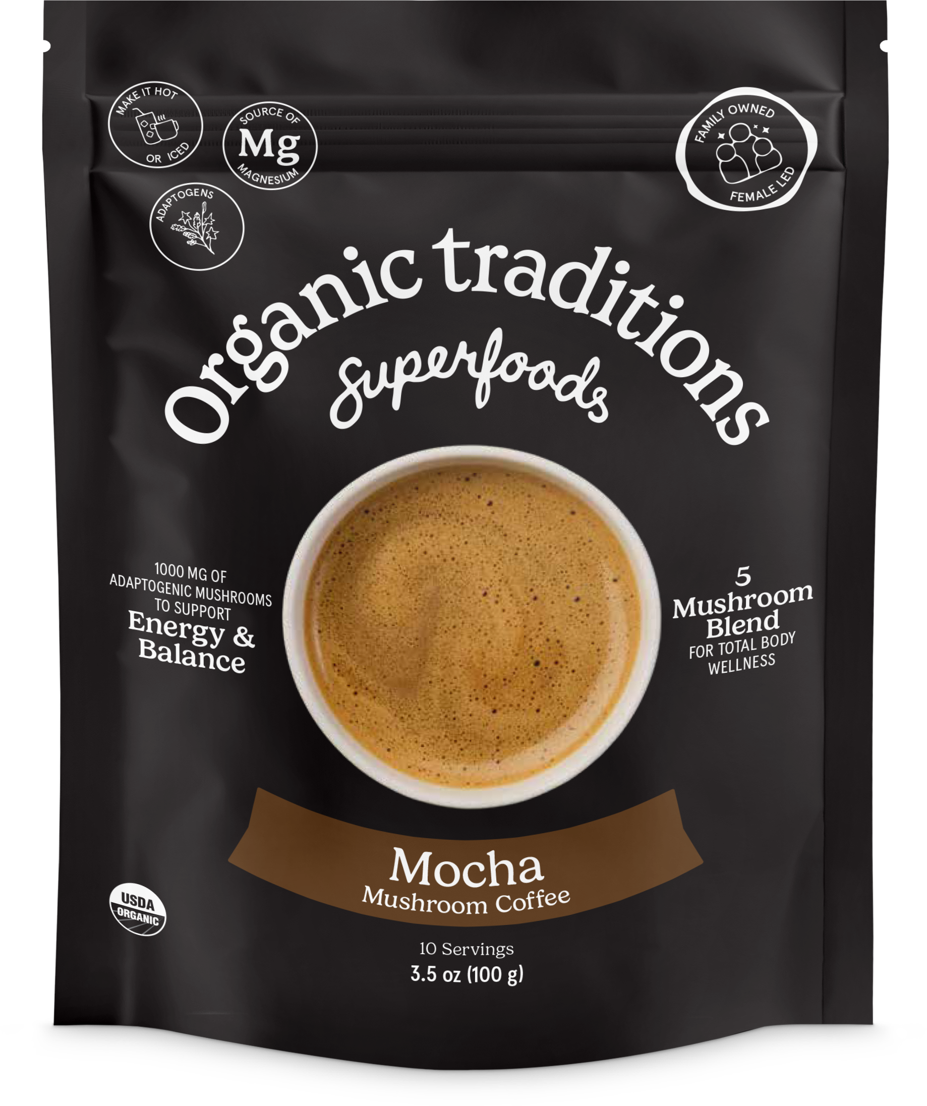 Organic Traditions - Wholesale Instant Coffee/Espresso - Mocha - Instant Mushroom Coffee0