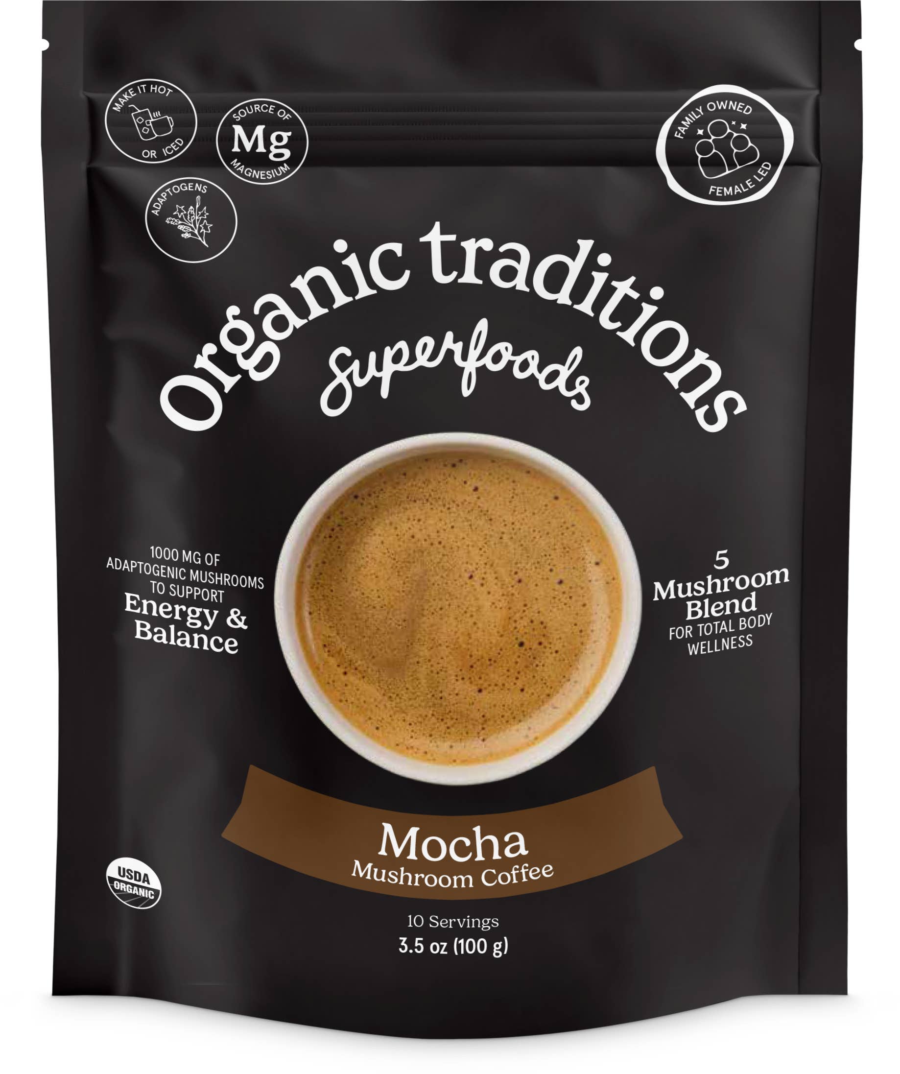 Organic Traditions - Wholesale Instant Coffee/Espresso - Mocha - Instant Mushroom Coffee