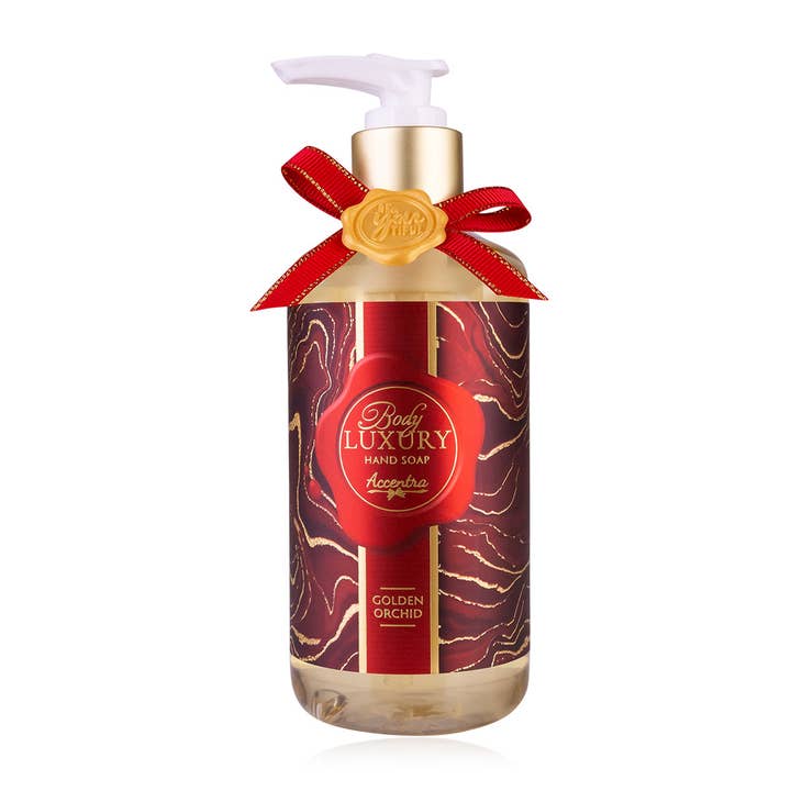 Accentra - Wholesale Bath & Body Set - Hand soap BODY LUXURY in pump dispenser, scent: Golden Orchid